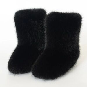 Faux Fur Short Boots – Plush Winter Fashion Boots